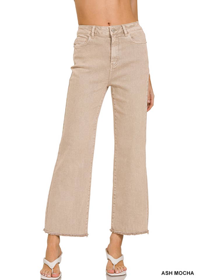 Vanilla Monkey - Wholesale Pants - Women's - Acid Washed High Waist Frayed Hem Bootcut Pants8