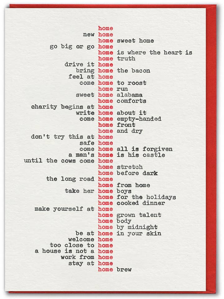 Divertente Biglietto per la Nuova Casa di Hayden Kays per la vendita all'ingrosso da parte di Brainbox Candy