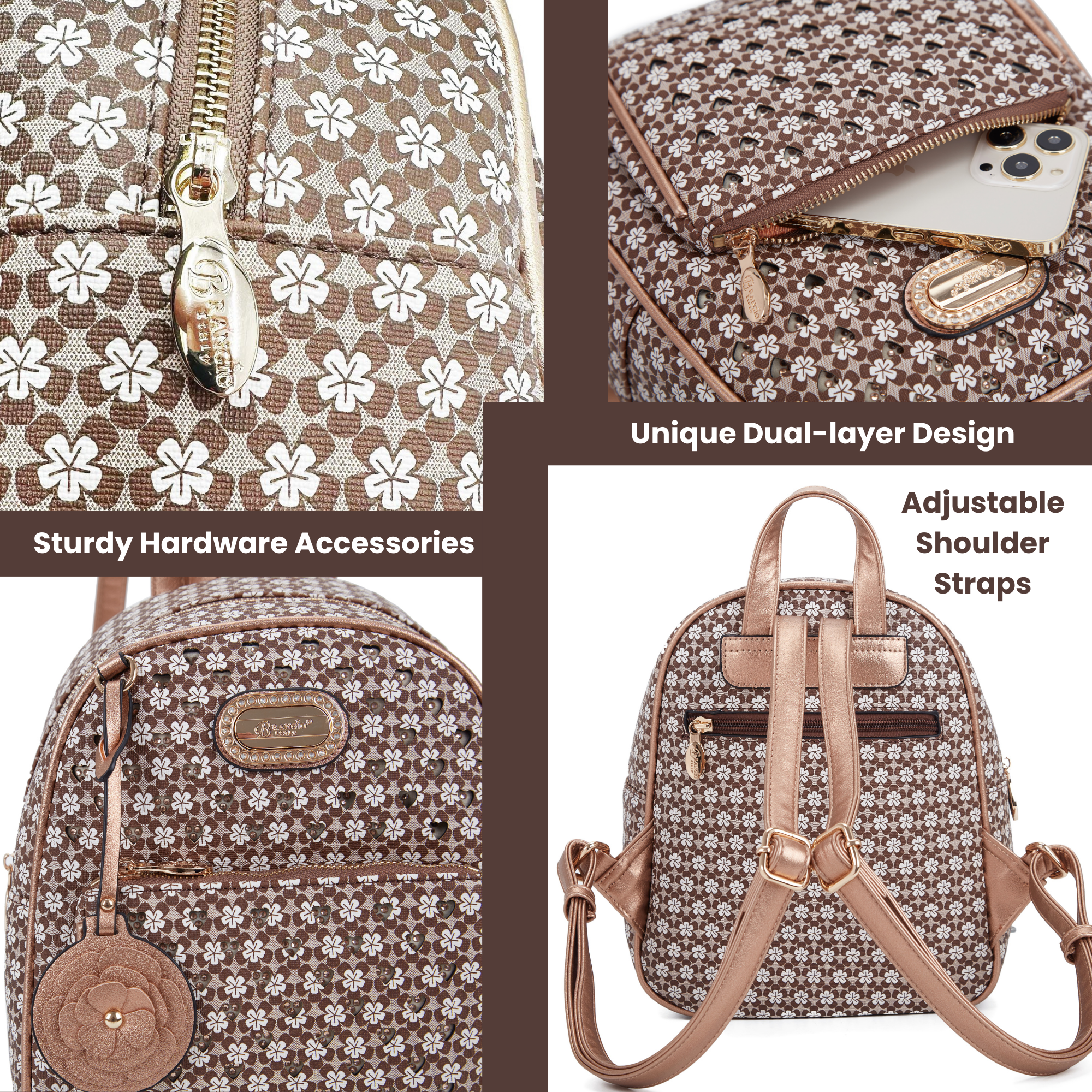 Brangio (Italy) Company Inc. - Wholesale Rugzak - Dames - Brangio Italië Floral Harmony Designer Rugzak5