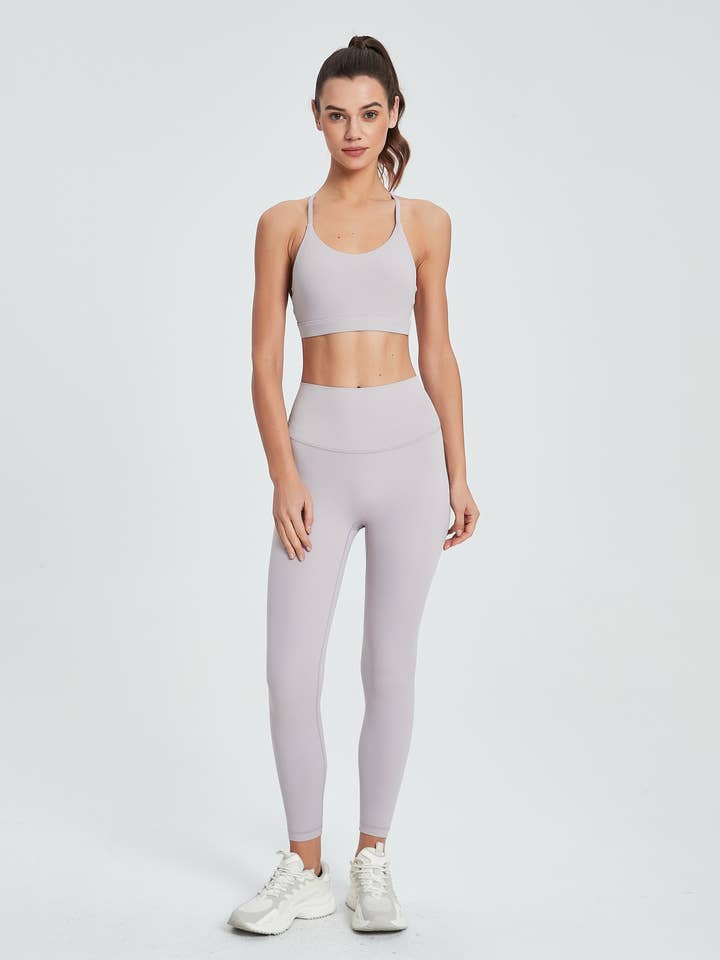 Luna 2-delt sports-bh & leggings yoga pilates træningssæt for engroshandel hos 91thelabel