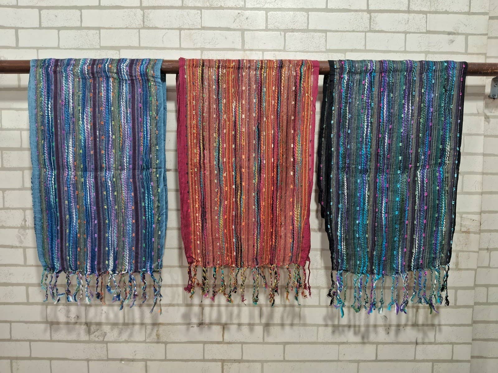 Cool Trade Winds - Wholesale Scarf - Women's - Traditional Indian Woven Scarf - Pack of 3 assorted colours4