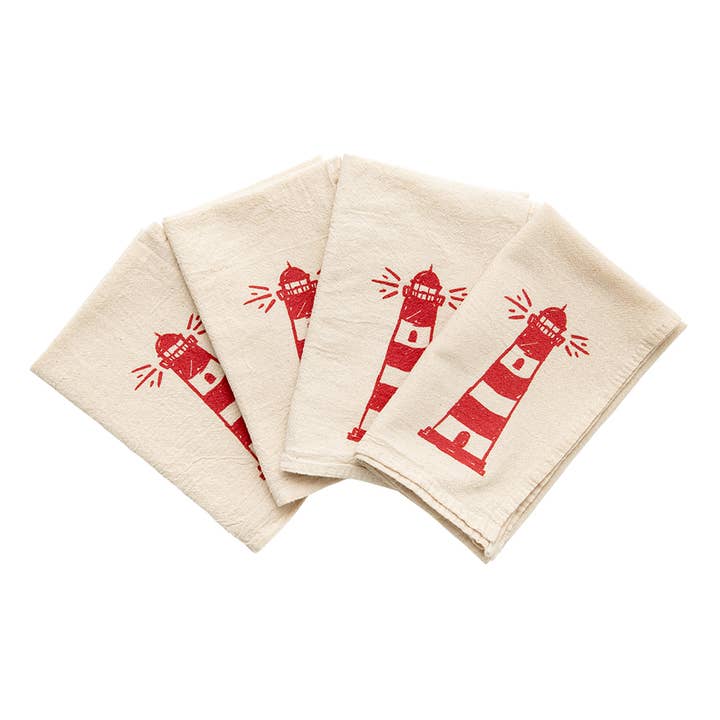 Lighthouse Cloth Napkins - set of 4 for wholesale by Cinder + Salt