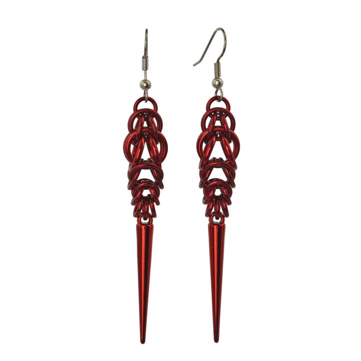 Spike Earring - Red for wholesale by Rebeca Mojica Jewelry
