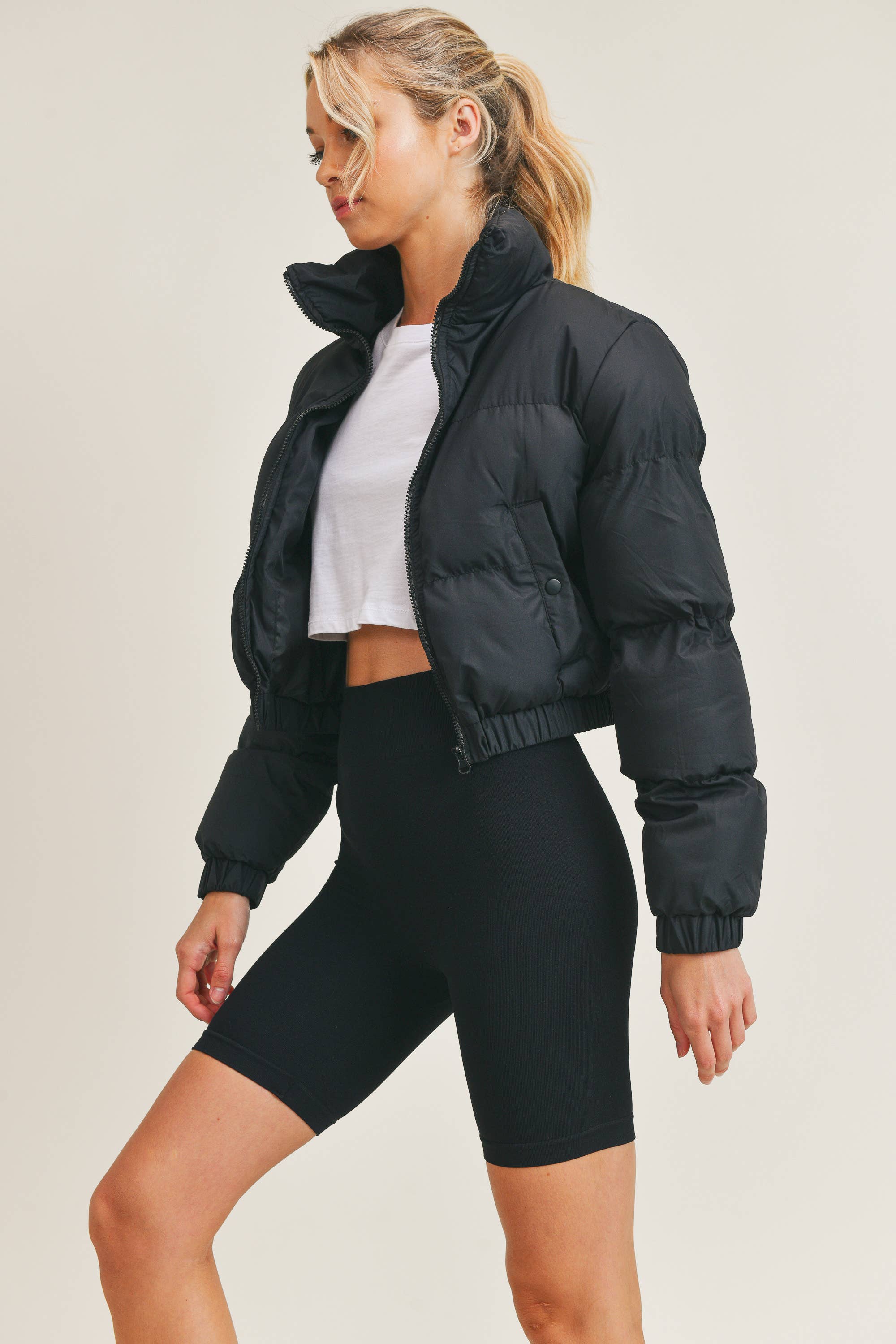 ANWND – Puffer Jacket - Mulher por atacado – Jaqueta Puffer Curta Acolchoada4