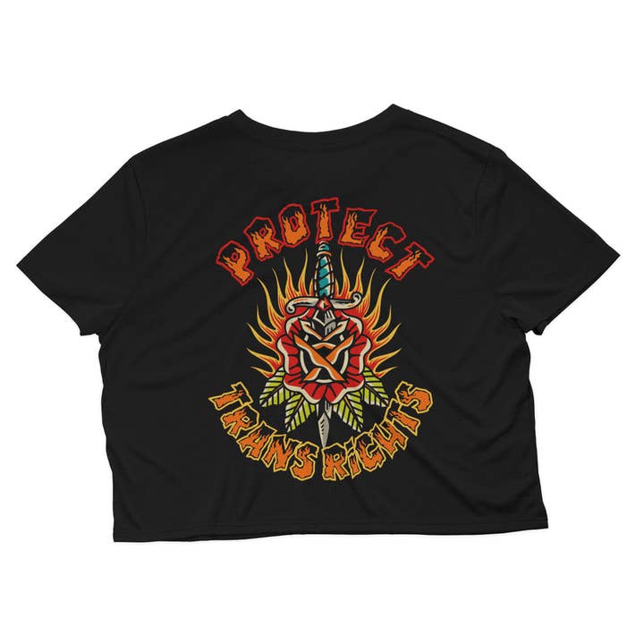 Protect Trans Rights Crop Top for wholesale by Seventh Eclectic