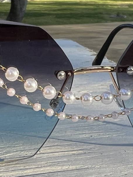 Gafas gitanas Ombre con perlas sintéticas para venta al por mayor de Glass Mermaid Makings