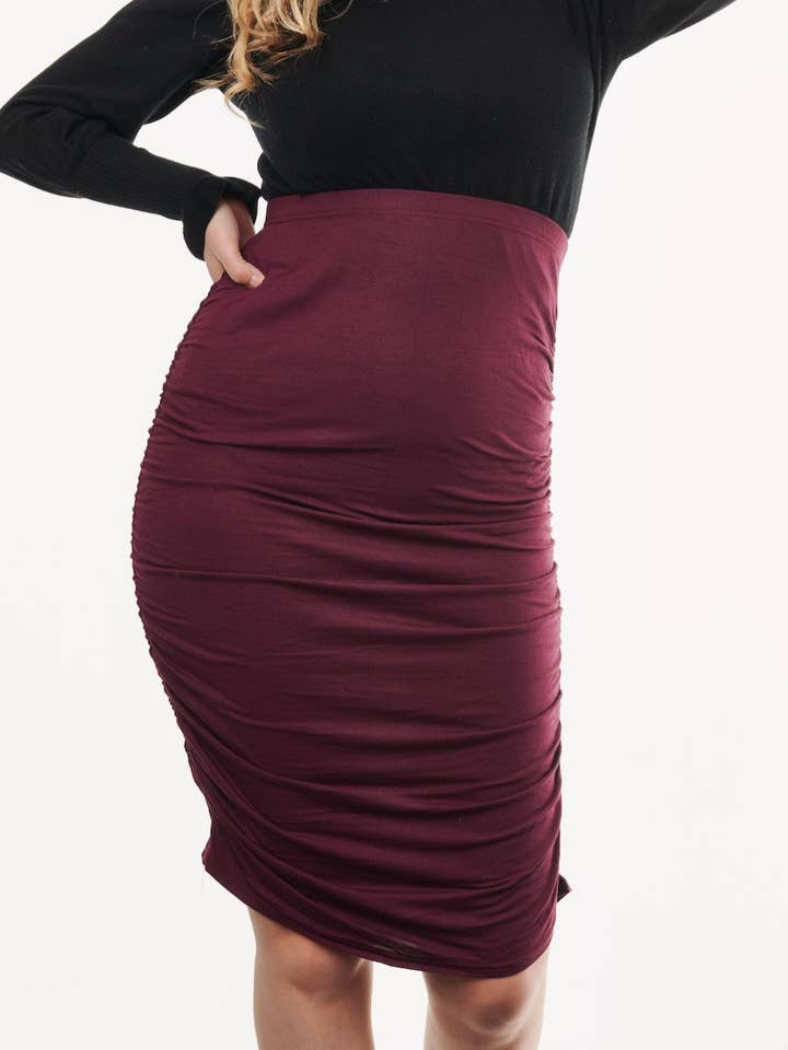 Amawrap - Wholesale Skirt - Women's - Ruched Maternity Skirt - Black12