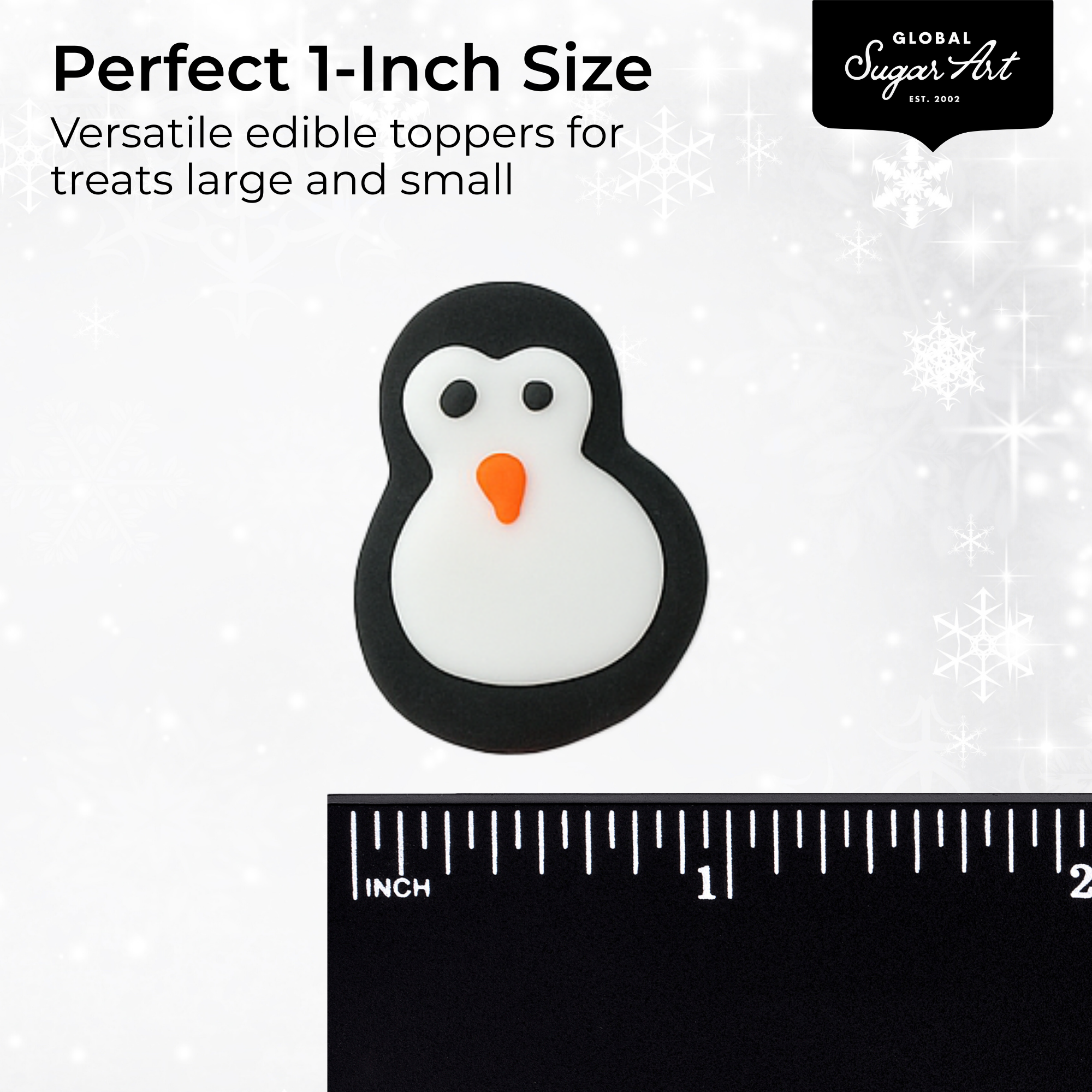 Global Sugar Art – wholesale Cake/cupcake topper – Christmas Cupcake Toppers, Edible Royal Icing Decorations, by Global Sugar Art (Penguin Chimney)3