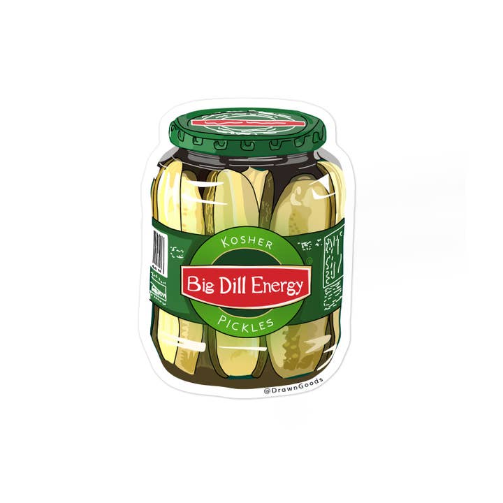 Drawn Goods - Wholesale Sticker - Big Dill Energy - Pickle Jar Sticker1