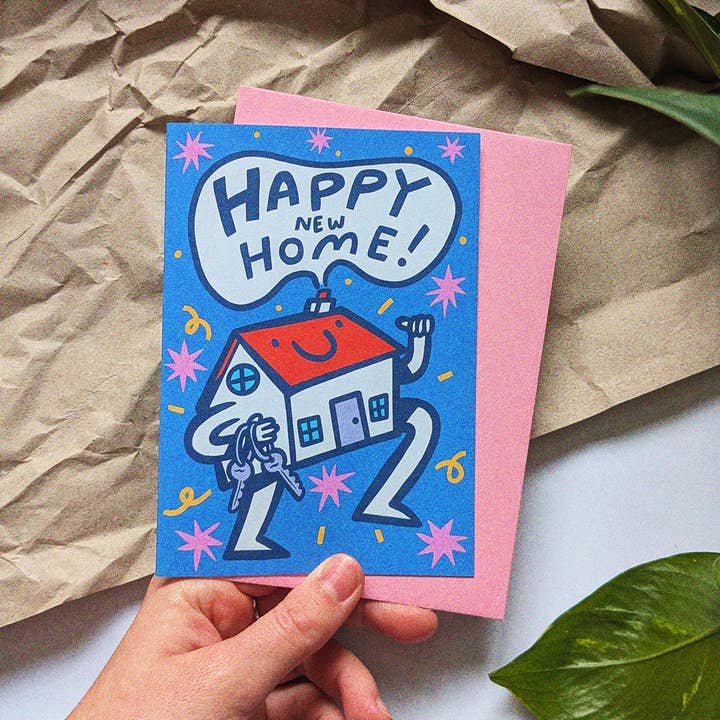 Grattis till nya hemmet - A6 gratulationskort för wholesale av Lost Lines Studio
