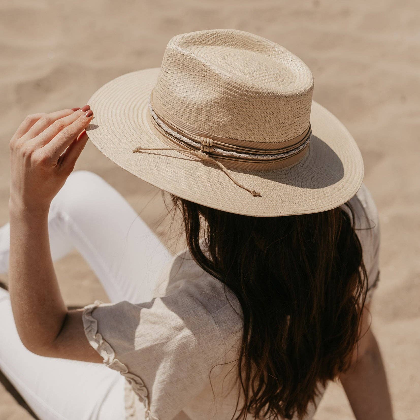 Ivory Rancher Wide Brim Straw Hat - Style Corinth for wholesale on Faire0