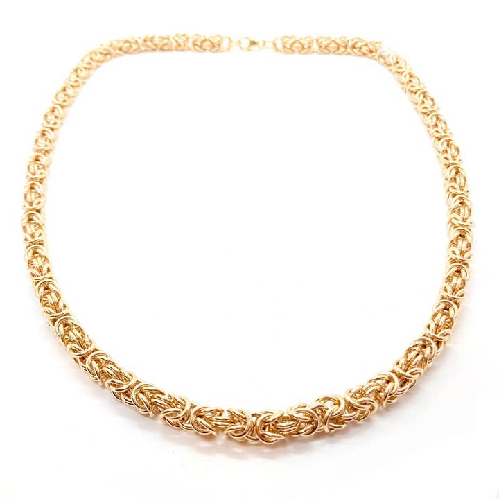 Alison Morse - Wholesale Link & Chain Necklace - Byzantine Chainmaille Necklace in 14K Gold Fill