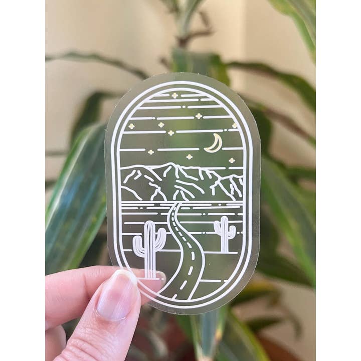 Pegatina de Desierto Lunar y Noche de Cactus en la Carretera para venta al por mayor de Desert Light Co.