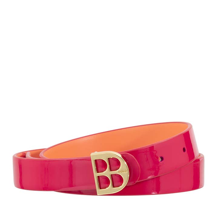 Dudu Wende-Gürtel für Damen, Lackleder, H 23 mm, Himbeere für den Großhandel von dudu