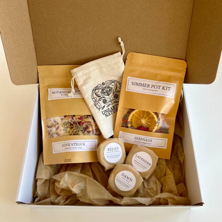 Unearthed Naturals - Wholesale New Mom Gift Box/Set - Botanical Self Care Gift Box - Floral