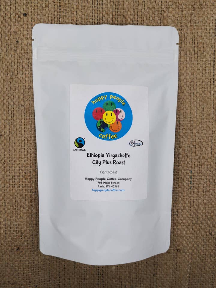 Ethiopia Yirgacheffe City Plus Roast for wholesale by Happy People Coffee Company
