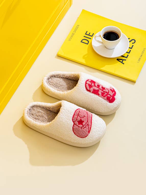 Western Pink Cowboy Soft Fluffy Comfy Warm House Slipper for wholesale on Faire