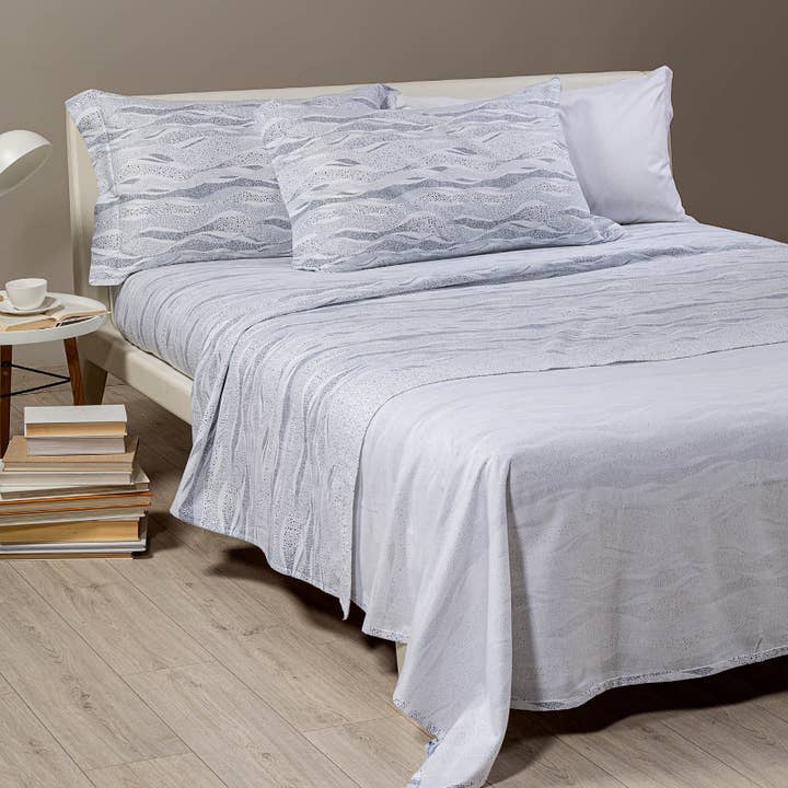 Parure de draps en flanelle Sky Caleffi Géométrique pour la vente par caleffi spa