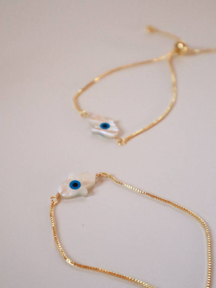 EVIL EYE Adjustable Friendship Bracelet for wholesale by Goldie Jewelry