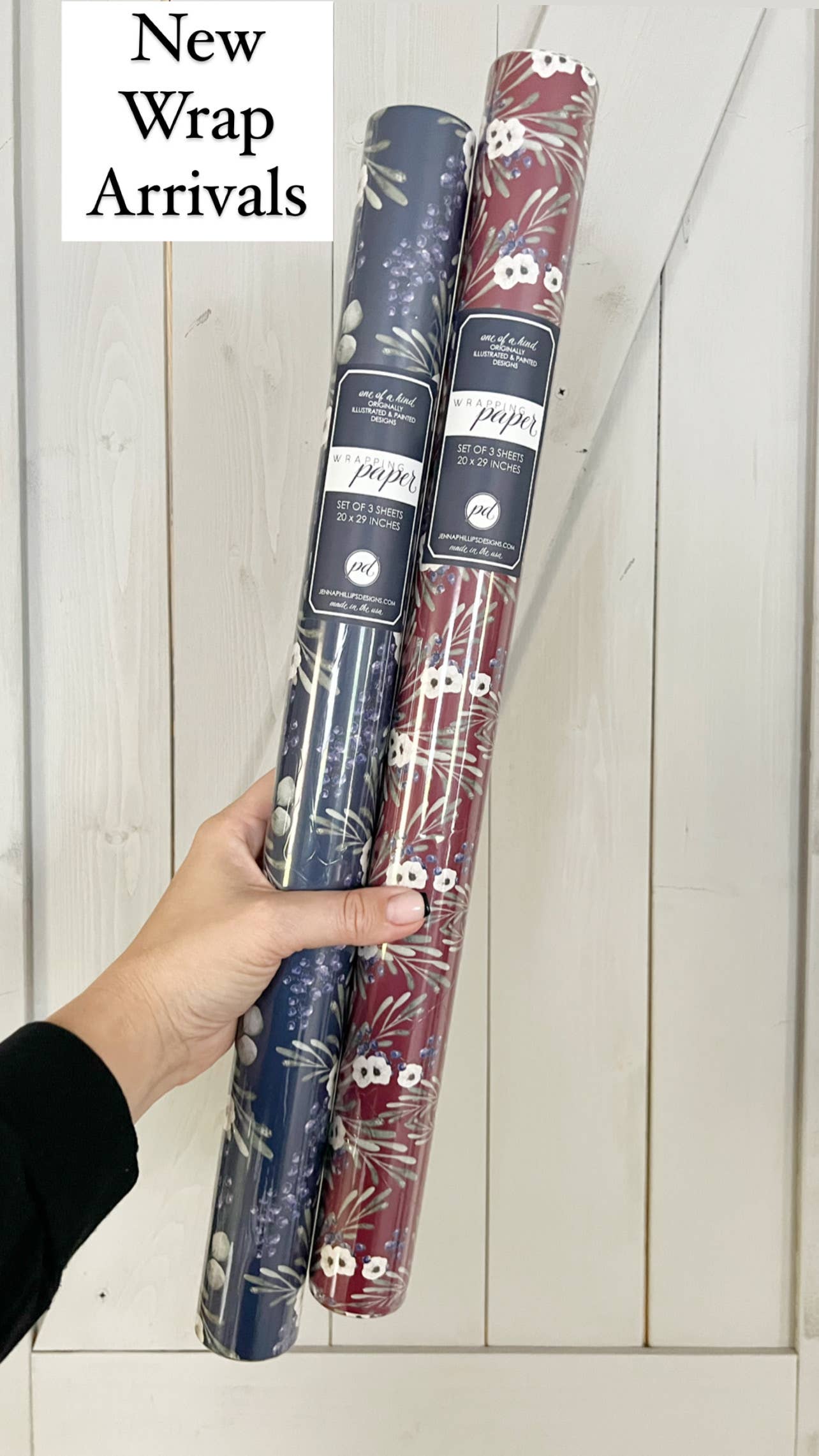 Phillips Designs - Wholesale Wrapping Paper Roll - Navy Berries Art Paper4