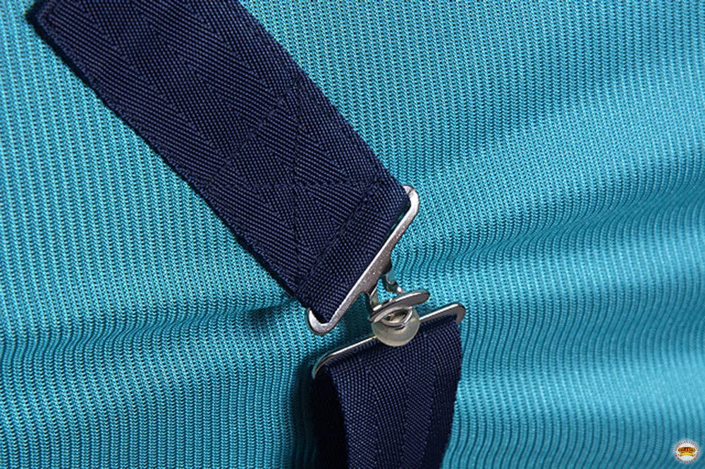 HILASON - Vente Équipement d’équitation - Hilason Couverture Anti-Mouches Légère Confortable Durable en Poly pour Cheval Western Noir Turquoise6
