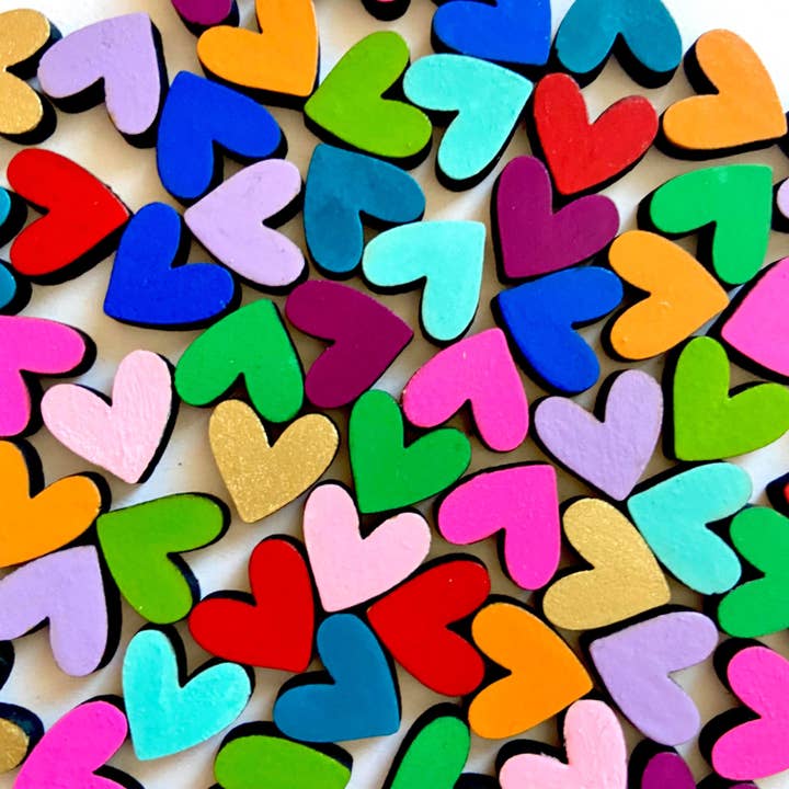 Wooden Heart Studs - 11 Colours for wholesale by Pipp Pop