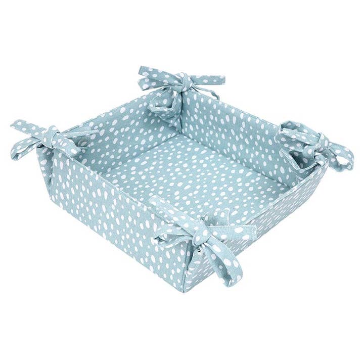 Sintra Recycled Cotton Spotted Bread Basket - Duck Egg for wholesale by Dexam UK