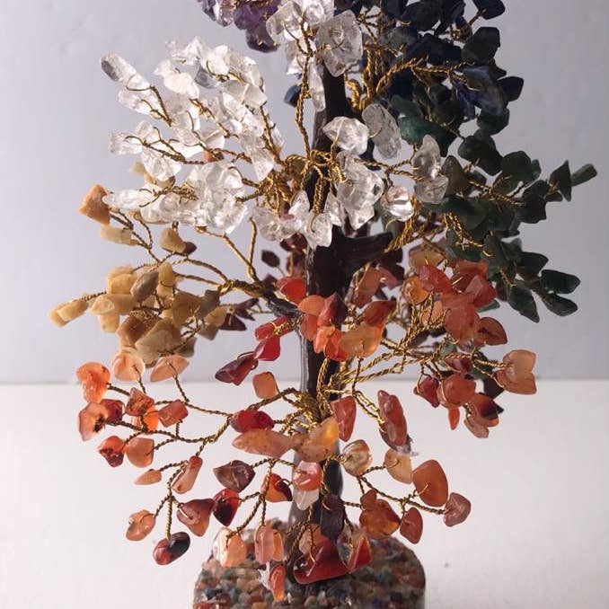 jiomind - Vendita all'ingrosso Decorazioni da tavolo - Bonsai in pietra preziosa/cristallo dei sette chakra (albero da 500 fiches)