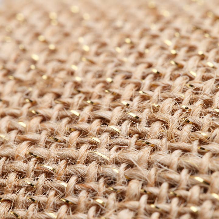 La Cordeline - Vente Chemins de table - Chemin de Table Toile de Jute Lurex Or 30cm X 5m