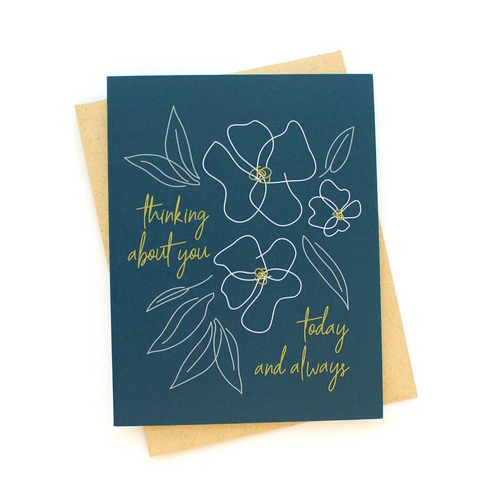 Floral Sympathy Card Thinking About You Loss Grief Hardship for wholesale by Klinger Creative