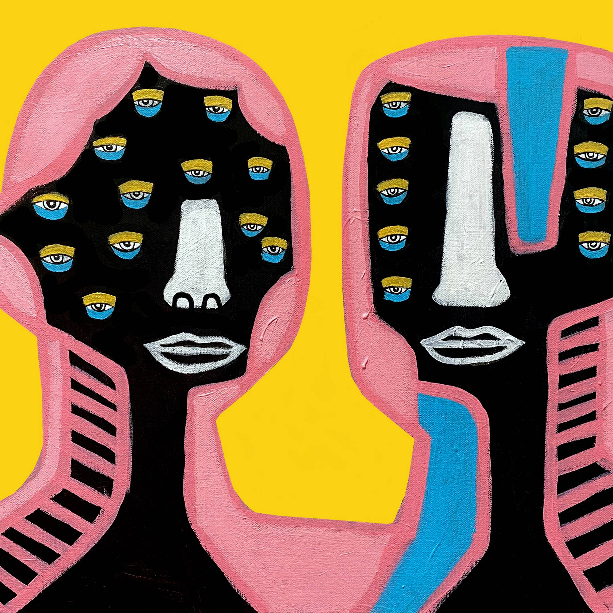 Keemo Gallery - Wholesale Art Print - Love Colorful Modern Art Print Lover Couple Yellow Friend5