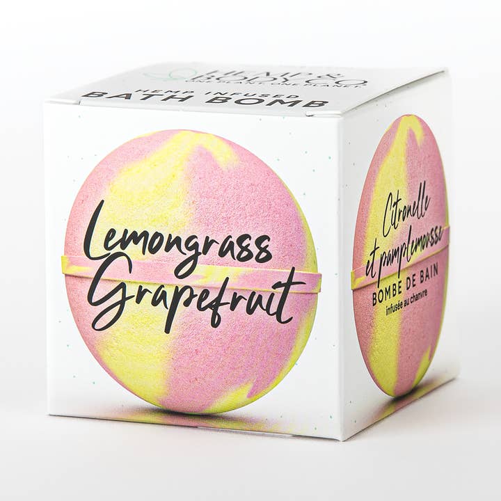 Hampa-infunderad badbomb - citrongräsgrapefrukt för wholesale av Hemp & Body Co