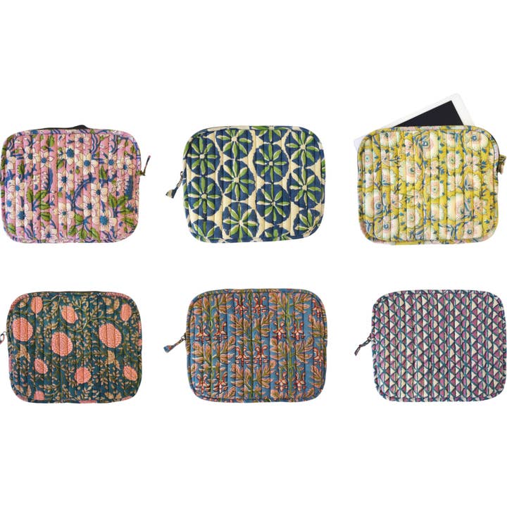 6 Printed Cotton Tablet Covers - Set No. 1 for wholesale by Claire Beaugrand
