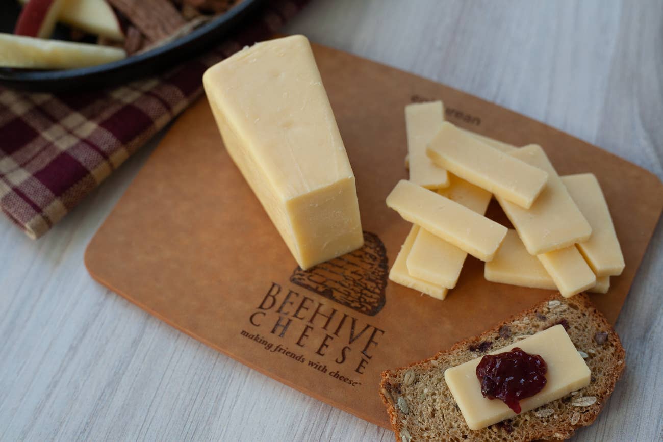 Beehive Cheese Co. LLC - Wholesale Cheese - Apple Walnut Smoked Cheddar 1/5LB Case 1