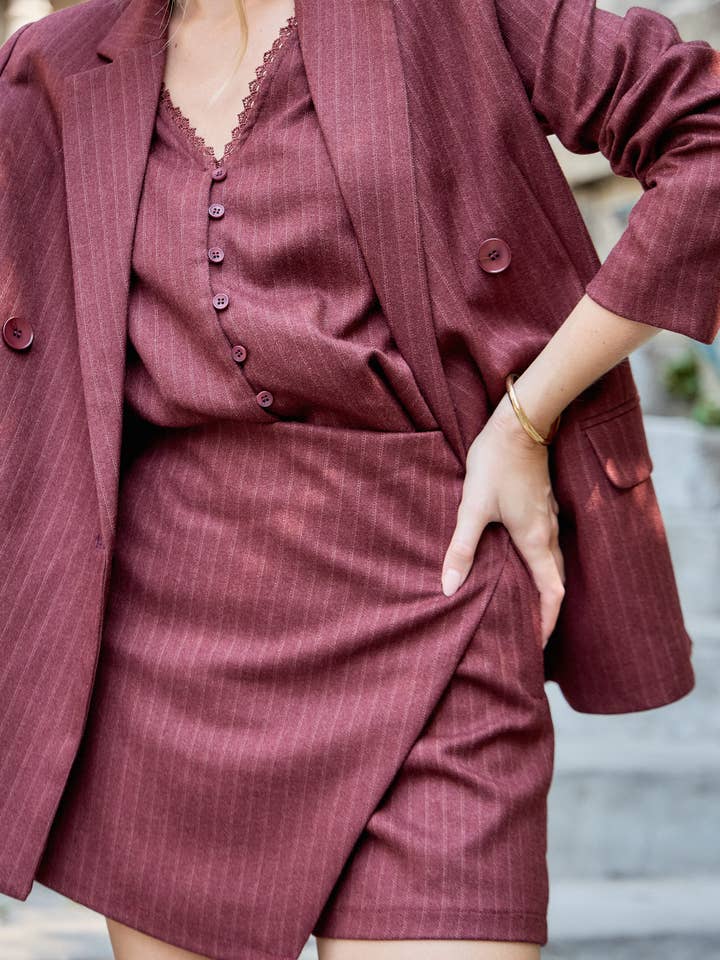 LULUMARY - Wholesale Skirt - Women's - Short striped skirt PC12315