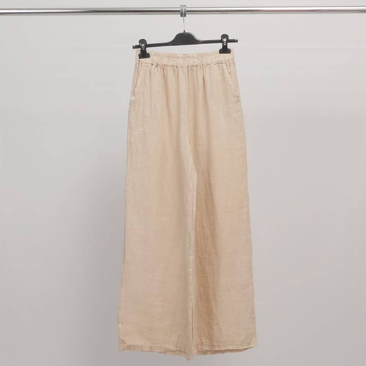 Cecile Wang - Wholesale Pants - Women's - Linen pants with elastic waistband YX18162