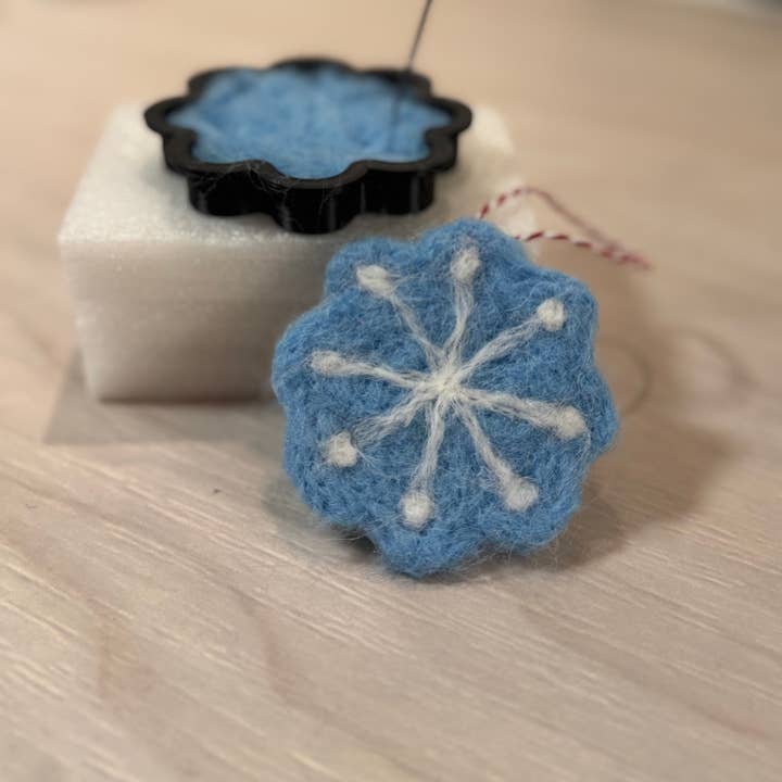 Snowflake Felting Cookie Cutter Ornament DIY Kit for wholesale by Plum Diddle