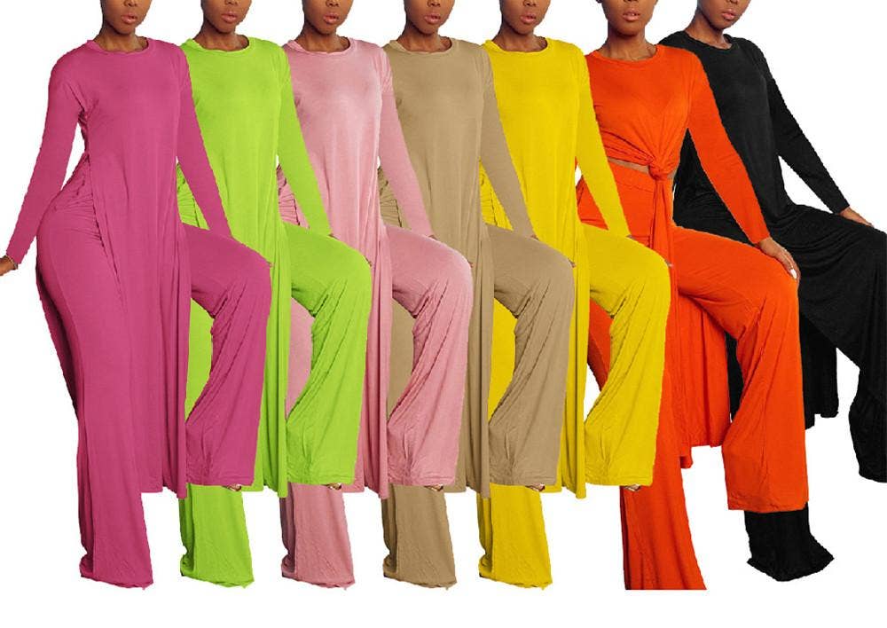 MB Fashion Wholesale - Wholesale Top & Pant Set (NOT Loungewear) - Women's - MB FASHION STYLISH SIDE SLIT CASUAL SET 118673