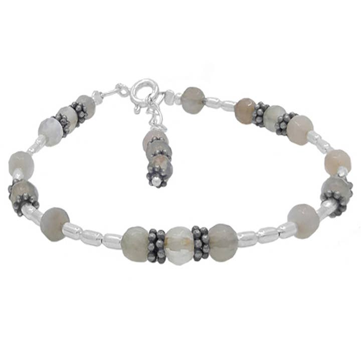 Rosenkvarts & Sterling Silver pärlstav armband för wholesale av SITA