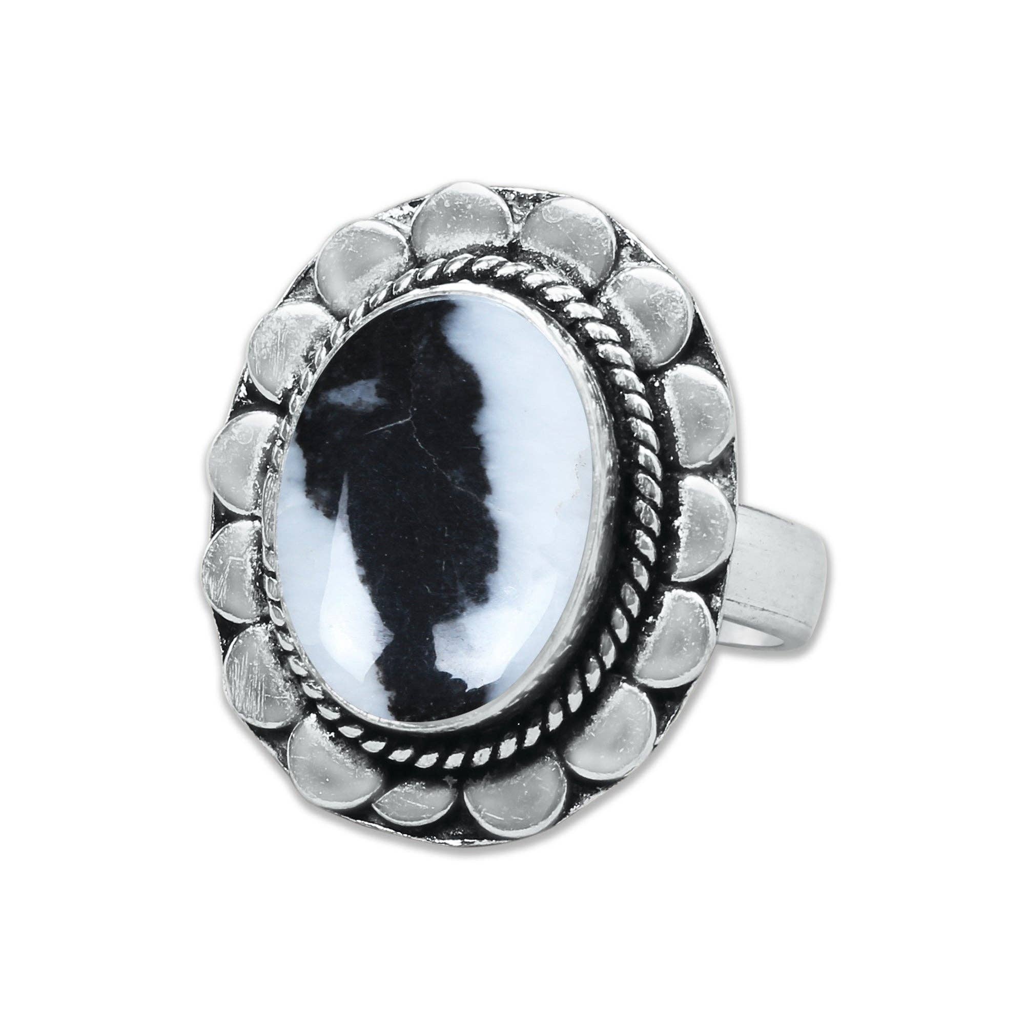 Handmade Jewels - Wholesale Cocktail/Statement Ring - Buffalo Turquoise Rings – Handmade, Silver-Plated, Boho Style4