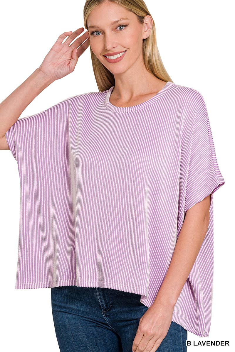 42POPS - Wholesale Knit Top - Women's - `.Cord Rib Pin-striped Oversized Top21