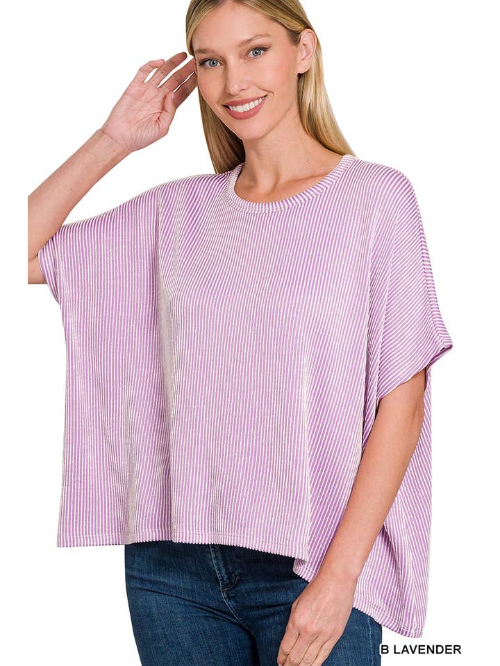 42POPS - Wholesale Knit Top - Women's - `.Cord Rib Pin-striped Oversized Top21