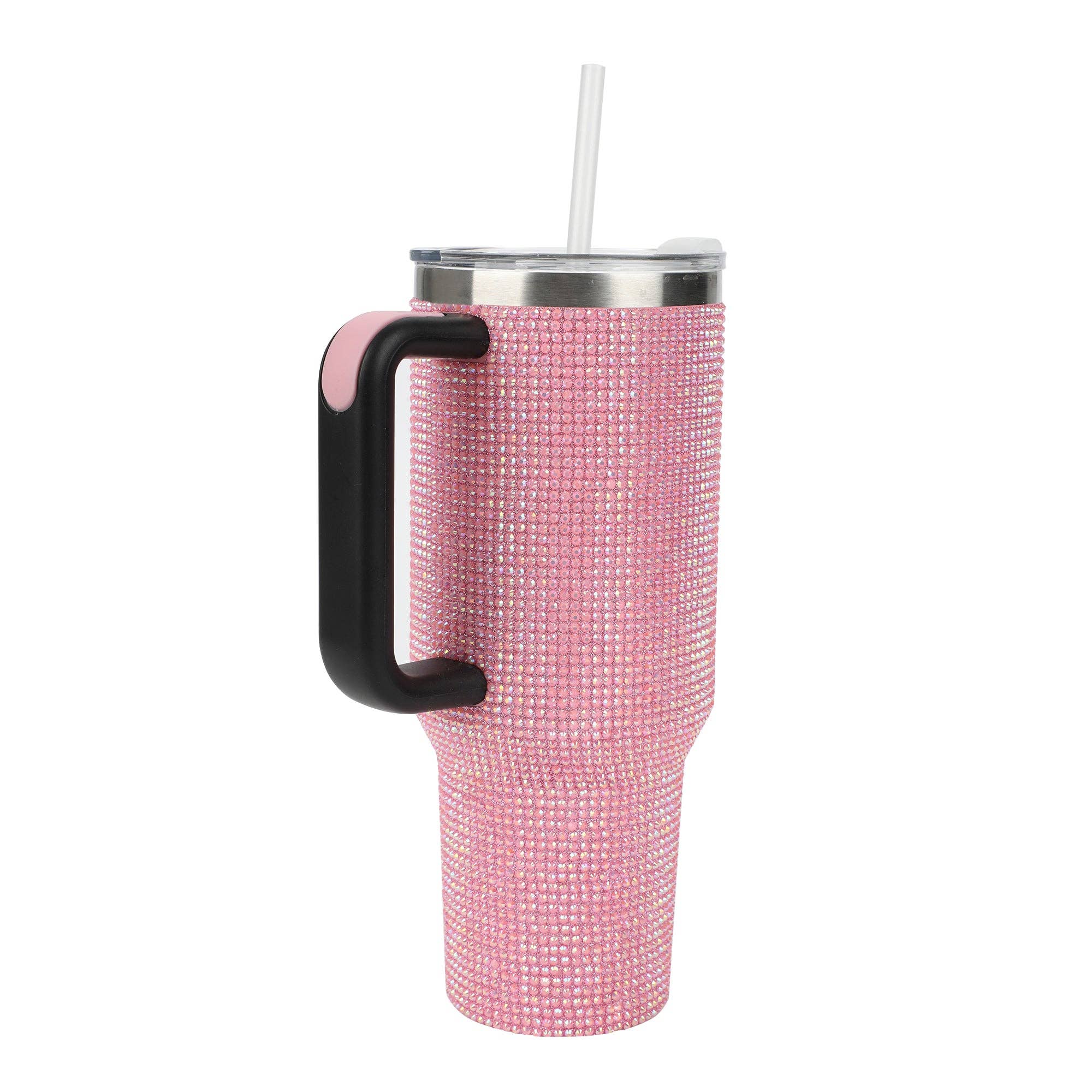 Bioworld Merchandising - Wholesale Insulated Mug/Tumbler - Pink Rhinestone 40 oz. Stainless Steel Tumbler3