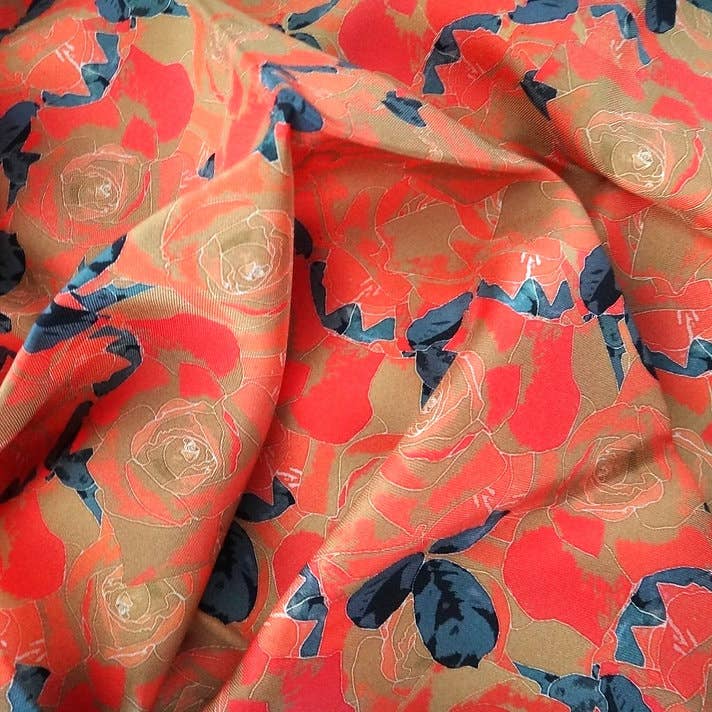 RUMI - Wholesale Scarf - Unisex - Rose Garden Square Silk Scarf1