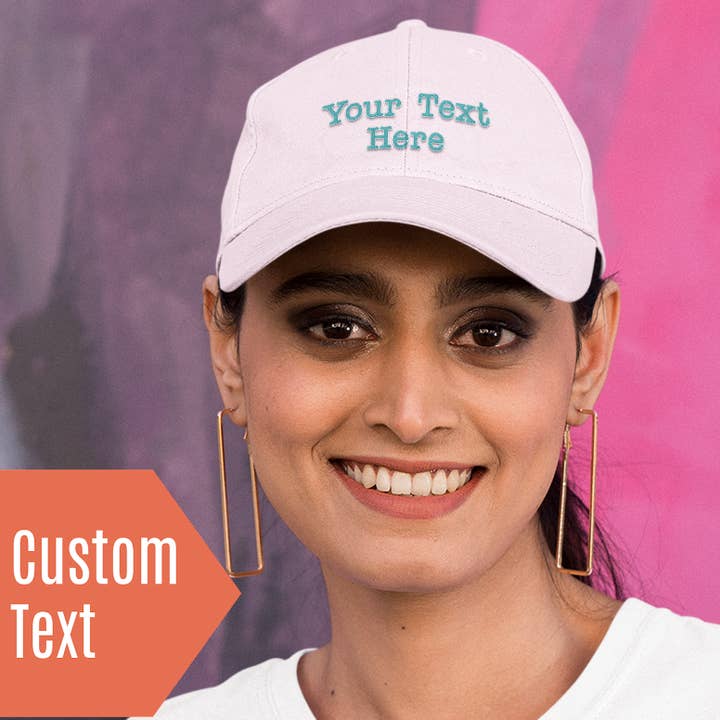 Gracie Designs - Wholesale Baseball Cap - Women's - Custom Typewriter Font Dad Hat - Embroidered Ball Cap