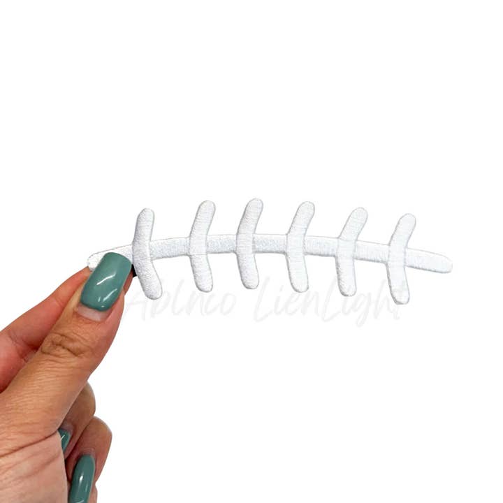 Football Laces Embroidery Patch - White and other Purchase Wholesale patch yeux réutilisables. Free Returns & Net 60 Terms on Faire trending on Faire.