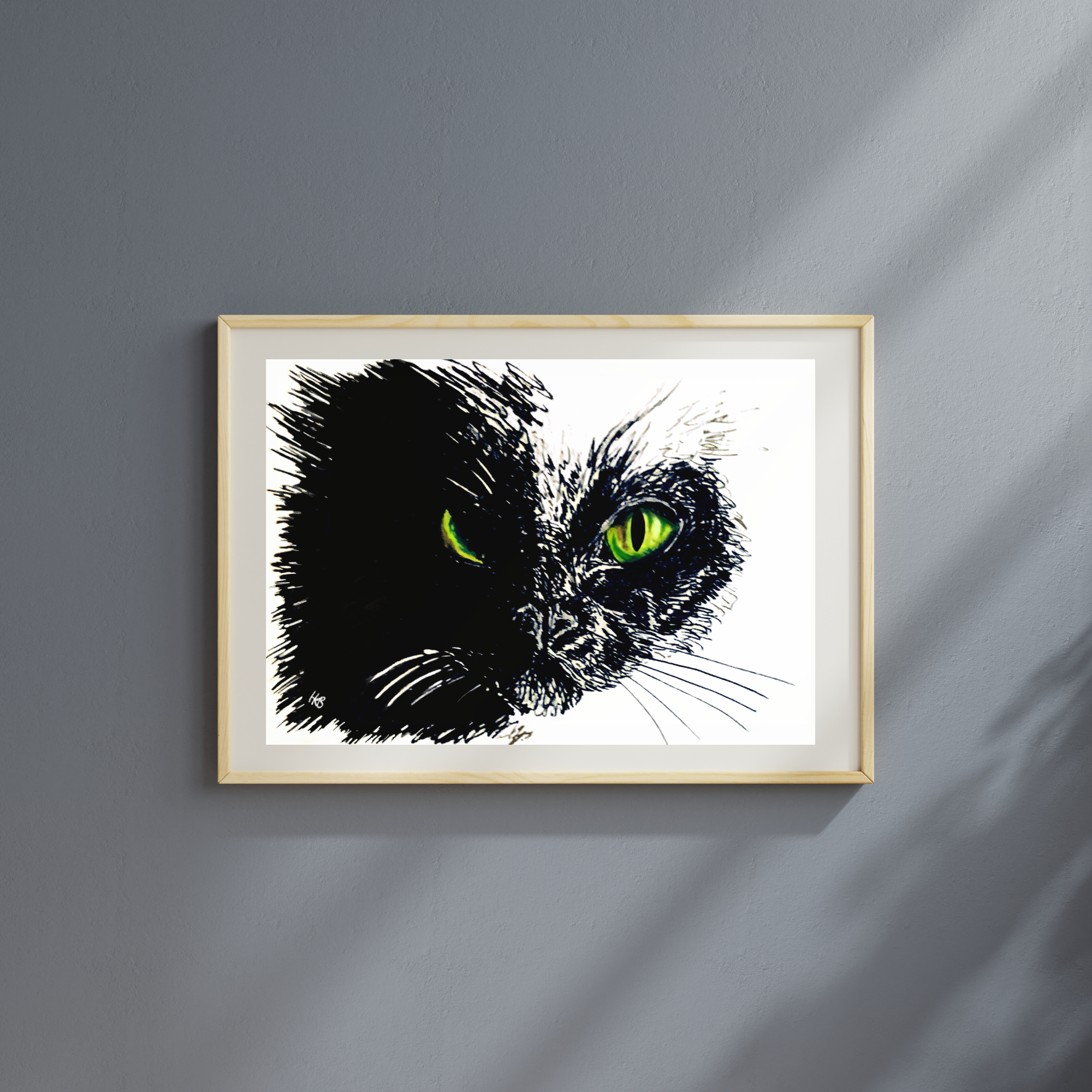 Hannah Kate Makes - Wholesale Art Print - Black Cat Art Print - A5/A4 - Halloween Witch's Familiar2