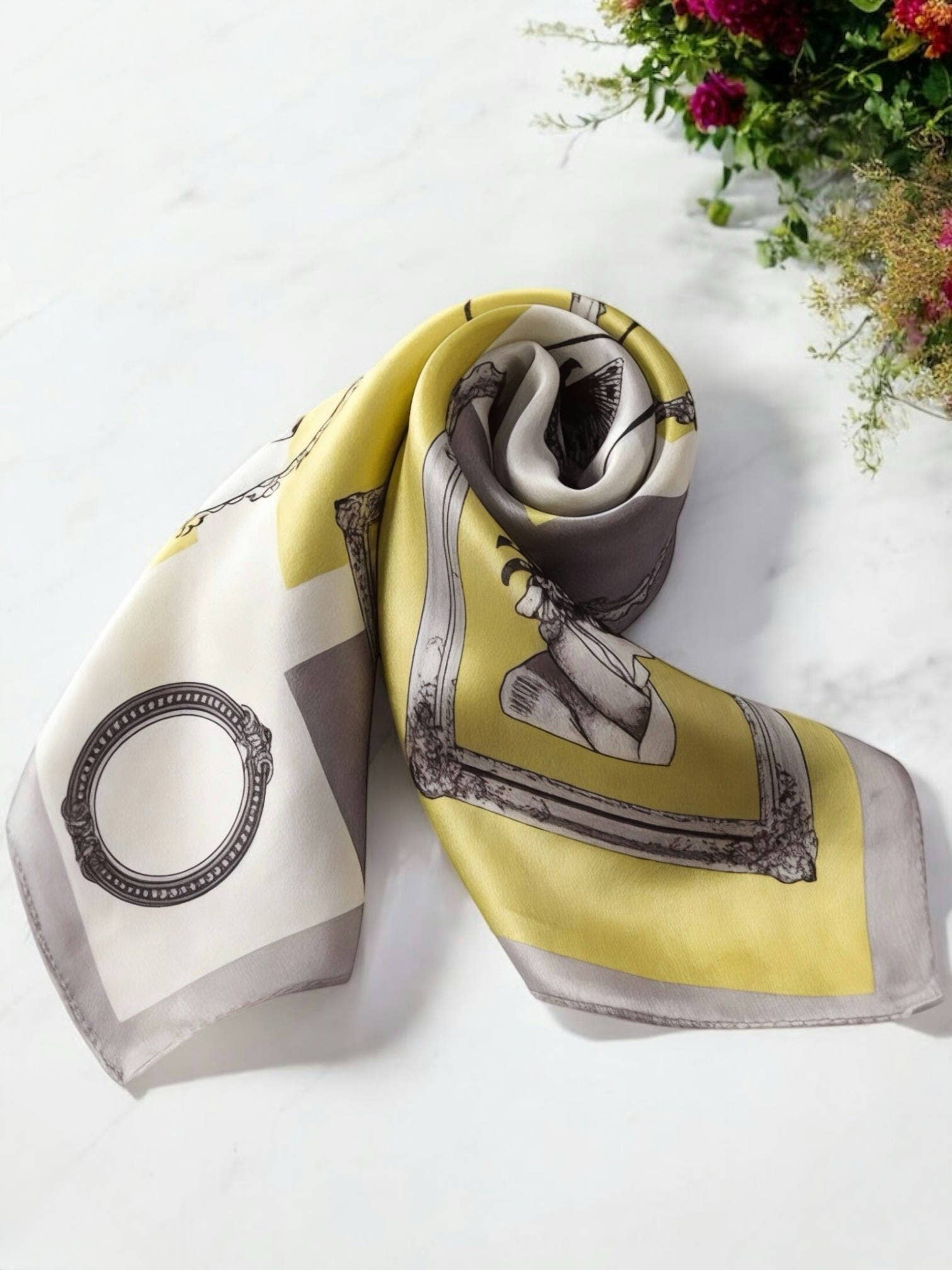 BYREN | ÉLINE L'ATELIER - Wholesale Head Scarf - Women's - Silk square 53x53cm FL272