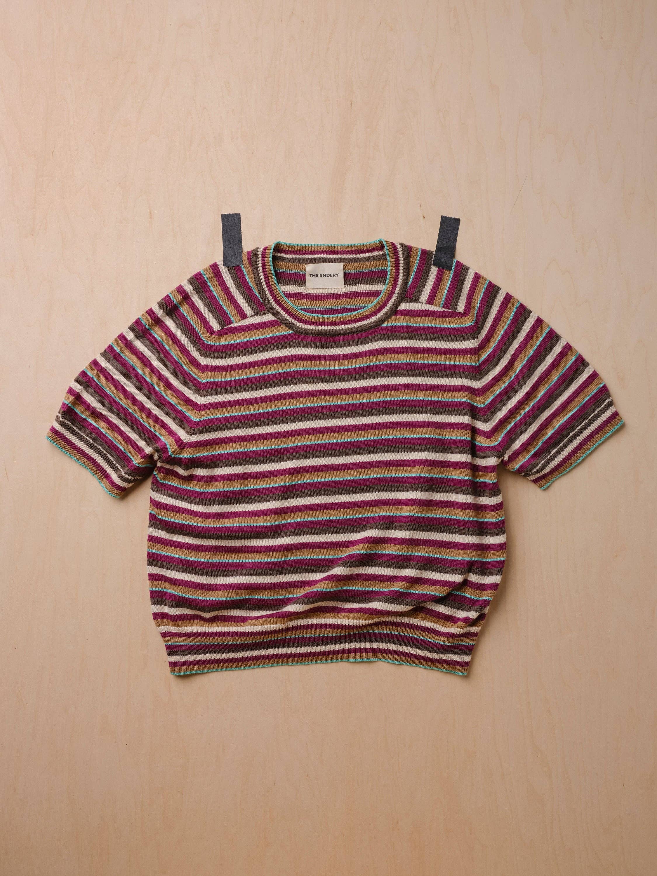 The Endery - Wholesale T-Shirt - Women's - Mini Stripe Ruben Tee - Camu Camu7