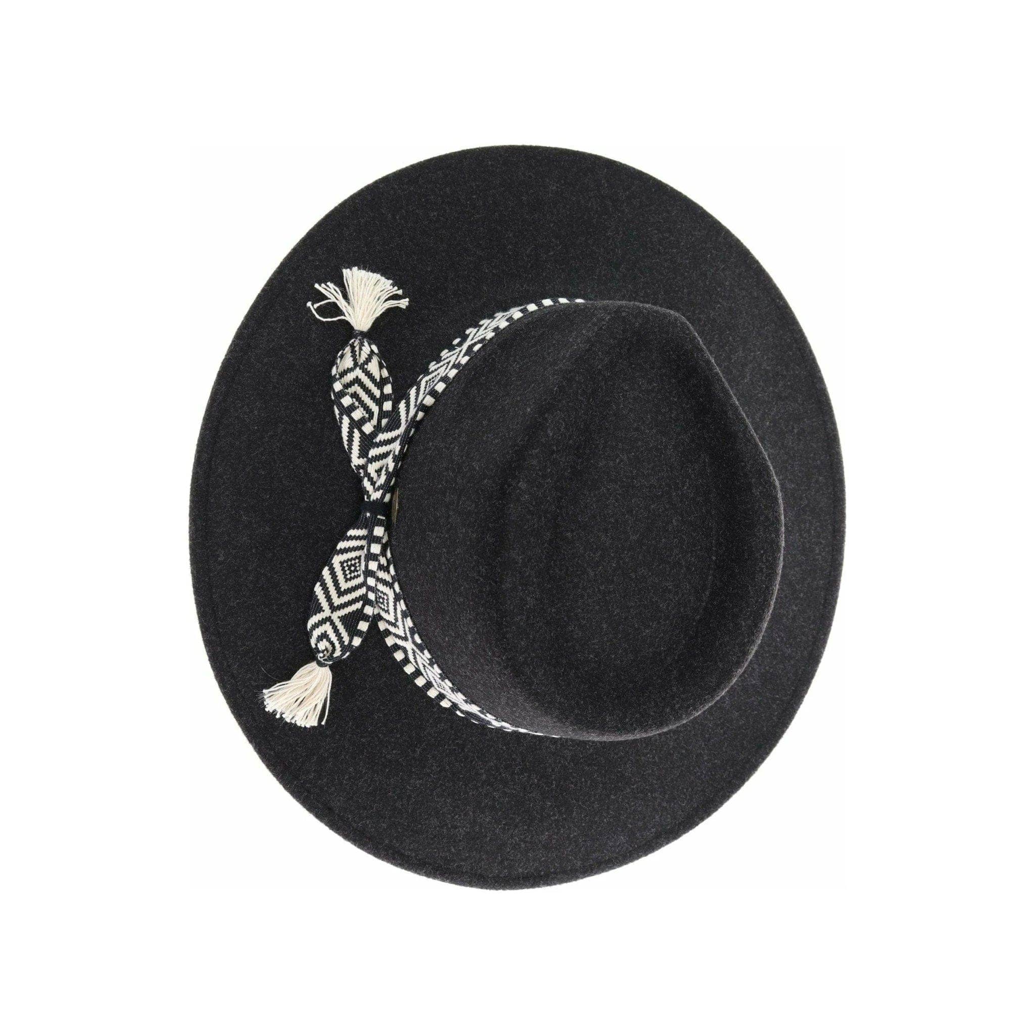 MiMi Wholesale - Wholesale Fedora - Women's - WF3 Lauren Felt Panama Brim Hat With Aztec Trim Band1